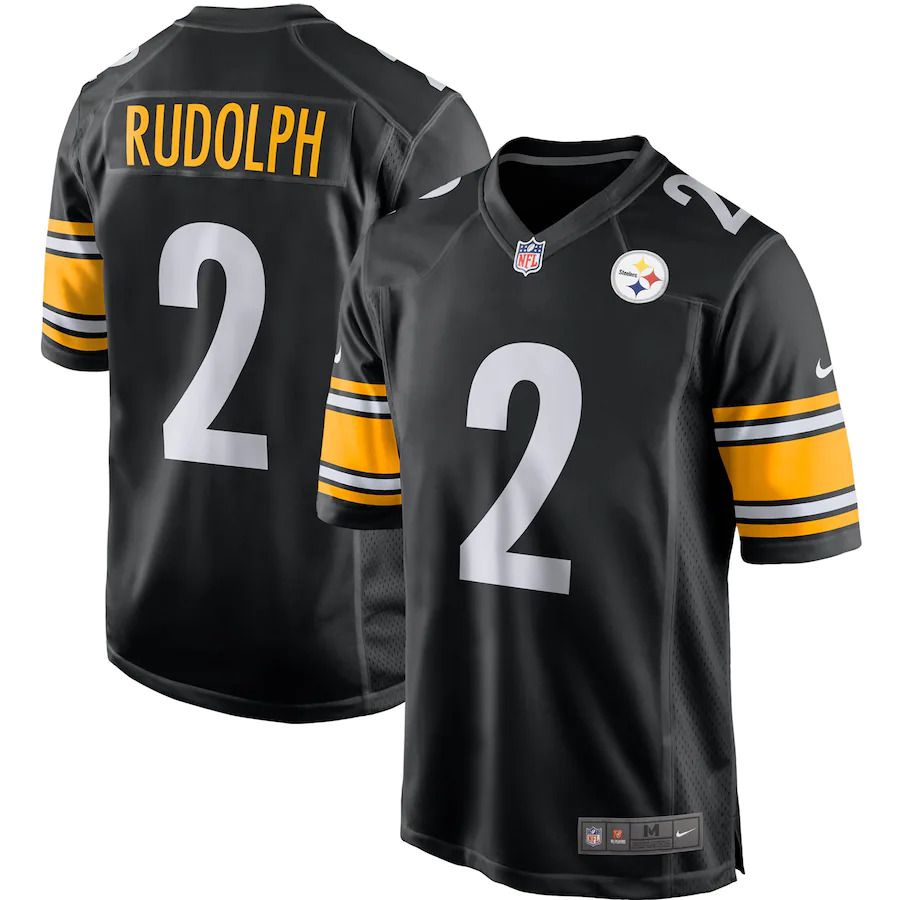 Men Pittsburgh Steelers #2 Mason Rudolph Nike Black Game Player NFL Jersey